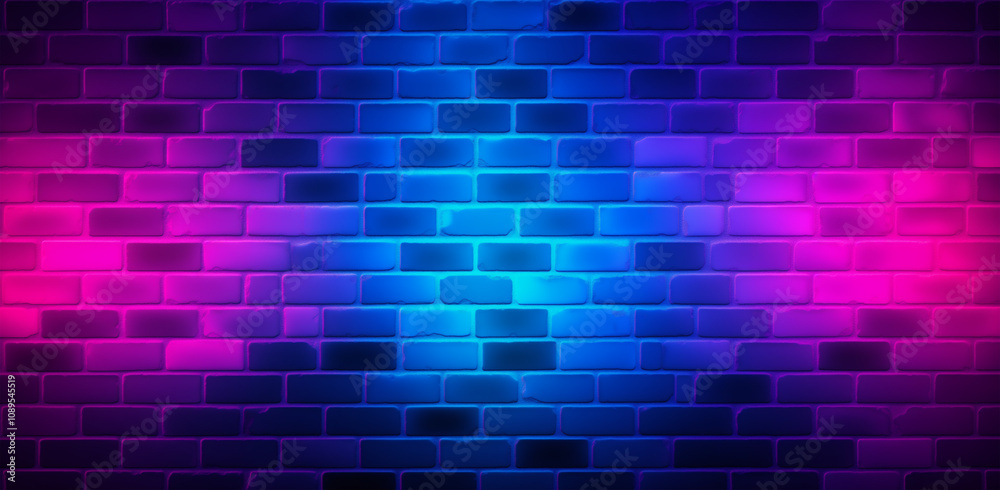 Abstract background with a brick wall in neon colors. Abstract background with a brick wall in neon colors.