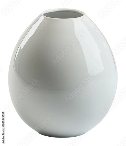 PNG Simple white ceramic vase in a modern design