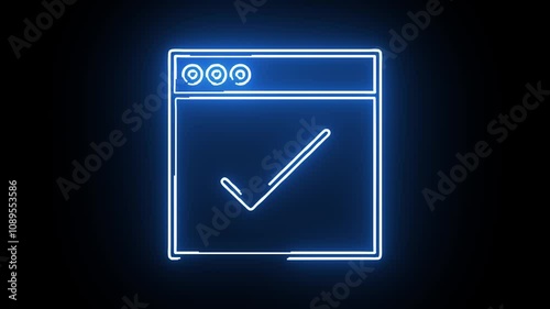 computer icon animation with neon effect