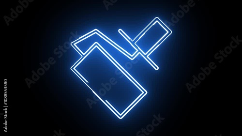 computer icon animation with neon effect
