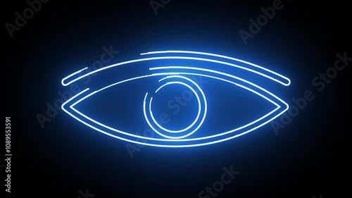 computer icon animation with neon effect