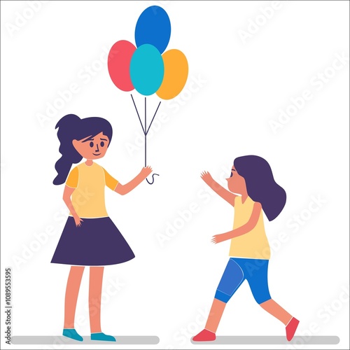 child with balloons