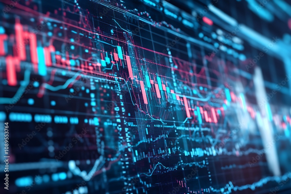 Obraz premium Abstract polygonal charts symbolizing innovative investments