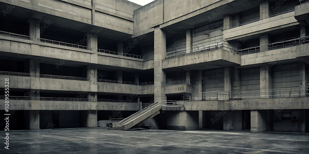 brutalist factory building, created by generative ai brutalist factory building, created by generative ai