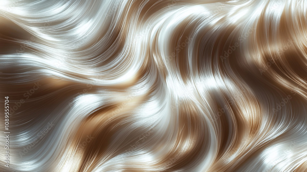 Closeup view of a hair wave on a white background