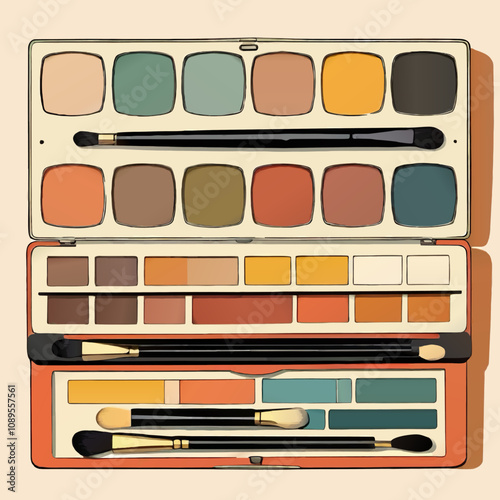 eyeshadow palette cartoon vector
