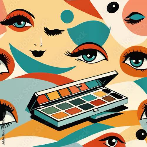 eye shadow make up, abstract illustration vector