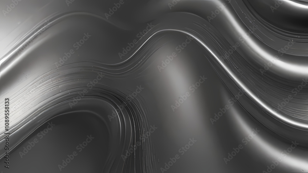 Fototapeta premium a modern, flowing abstract background using silver and metallic tones