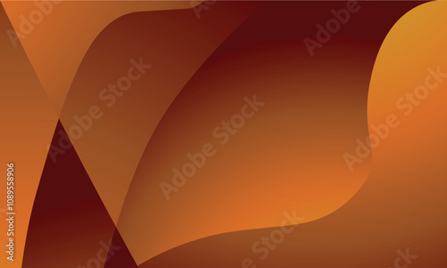 This image features an abstract design with a warm color palette, primarily shades of deep red, orange, and brown. The composition includes smooth, overlapping, curving shapes and gradients, creating 