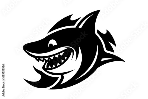 shark head mascot logo silhouette.