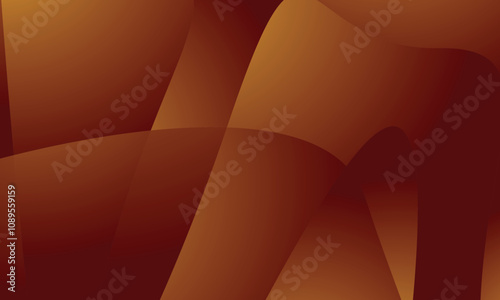 This image features an abstract design with a warm color palette, primarily shades of deep red, orange, and brown. The composition includes smooth, overlapping, curving shapes and gradients, creating 