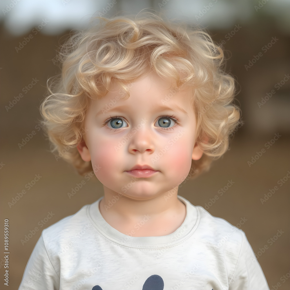 El dulce rostro de un niño rubio con ojos azules y rizos dorados. El dulce rostro de un niño rubio con ojos azules y rizos dorados.