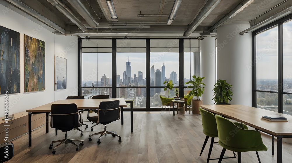 The conference room has many chairs around the table. The conference room has many chairs around the table.