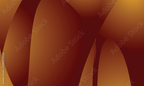This image features an abstract design with a warm color palette, primarily shades of deep red, orange, and brown. The composition includes smooth, overlapping, curving shapes and gradients, creating 