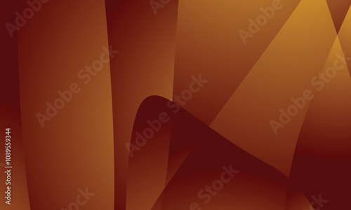 This image features an abstract design with a warm color palette, primarily shades of deep red, orange, and brown. The composition includes smooth, overlapping, curving shapes and gradients, creating 