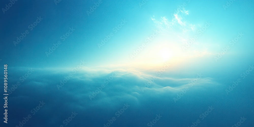 Above the Clouds Sunlit Sky Peaceful Scene Above the Clouds Sunlit Sky Peaceful Scene