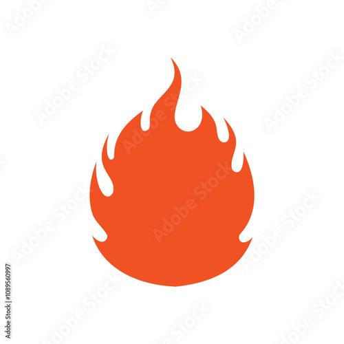 A surge-inspired logo featuring a flat flame silhouette in black, suitable for vector illustration. photo