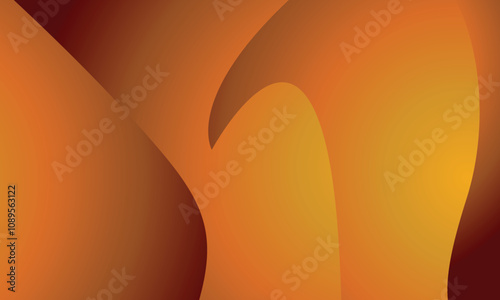 This image features an abstract design with a warm color palette, primarily shades of deep red, orange, and brown. The composition includes smooth, overlapping, curving shapes and gradients, creating 