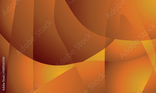This image features an abstract design with a warm color palette, primarily shades of deep red, orange, and brown. The composition includes smooth, overlapping, curving shapes and gradients, creating 