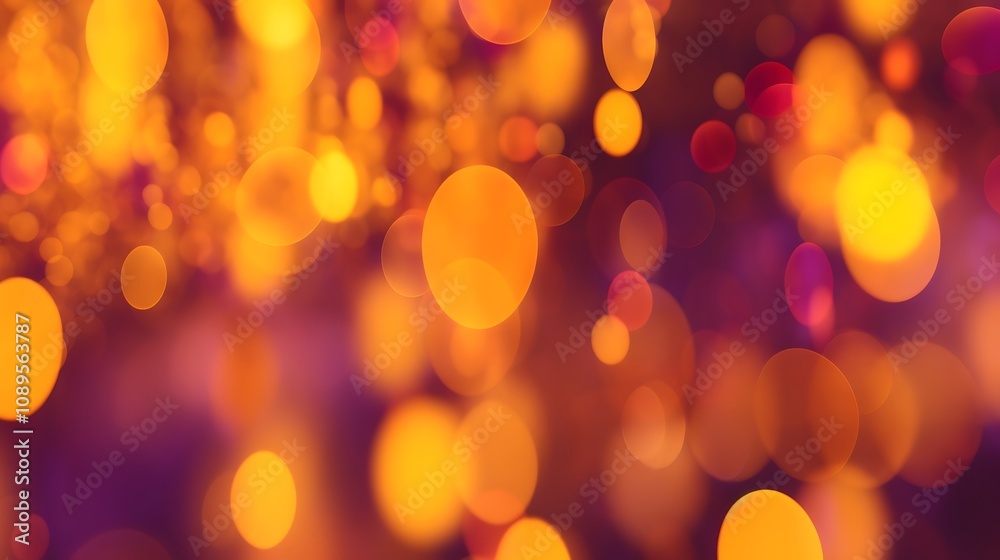 Obraz premium Abstract Orange and Purple Bokeh Lights Background