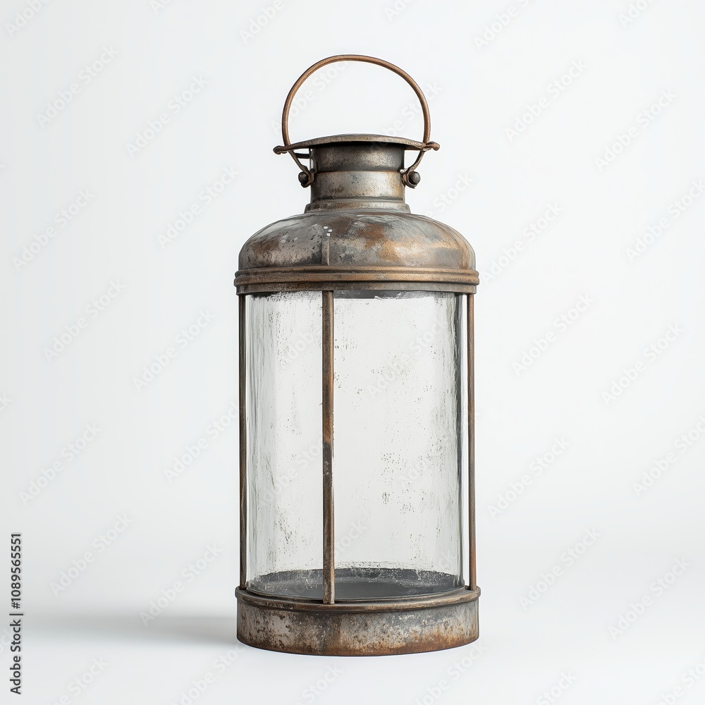 Rustic Lantern with Curved Handle Game Art Concept Isolated on White Background Rustic Lantern with Curved Handle Game Art Concept Isolated on White Background