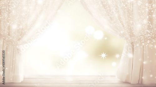 Sheer Curtains Frame A Bright Soft Background Scene