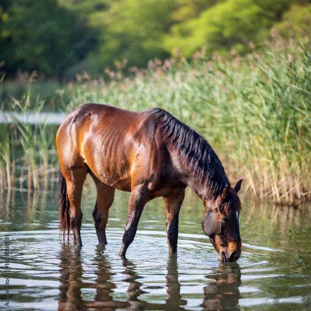 beautiful horse in the lake beautiful horse in the lake