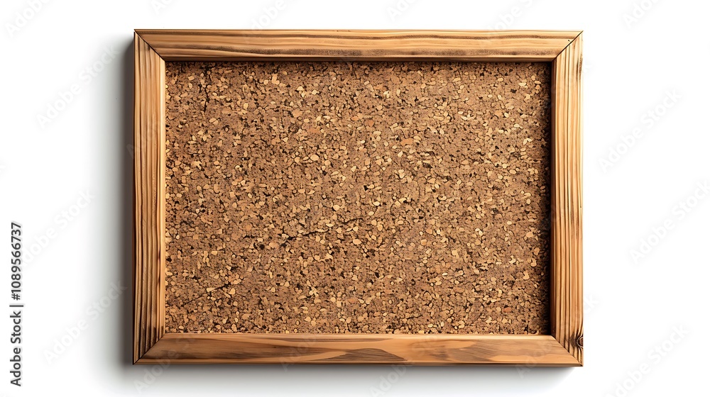Fototapeta premium A wooden-framed corkboard, ideal for pinning notes, reminders, and photos.
