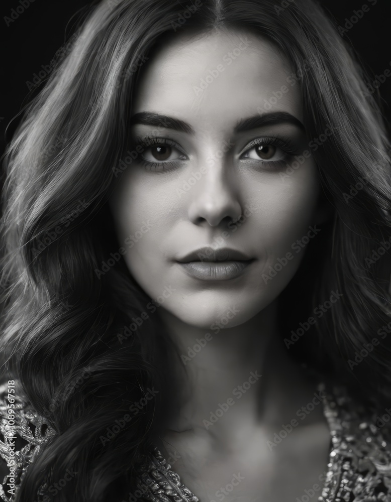 black and white portrait of a young model, beautiful face a girl black and white portrait of a young model, beautiful face a girl
