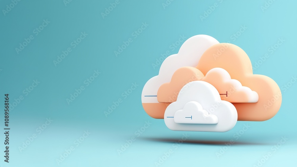 Mitigating Security Risks and Threats Concepts. Digital clouds in soft colors representing cloud storage technology and services. Mitigating Security Risks and Threats Concepts. Digital clouds in soft colors representing cloud storage technology and services.