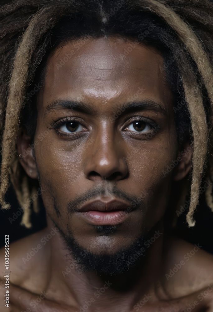 portrait of a black man with dreadlocks portrait of a black man with dreadlocks