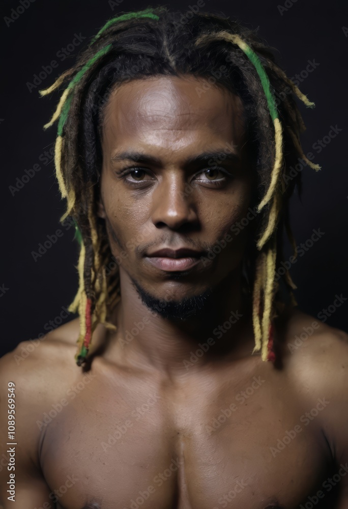 portrait of a black man with dreadlocks portrait of a black man with dreadlocks