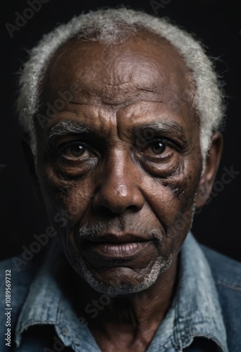 portrait of an old man, face of a person, elderly look