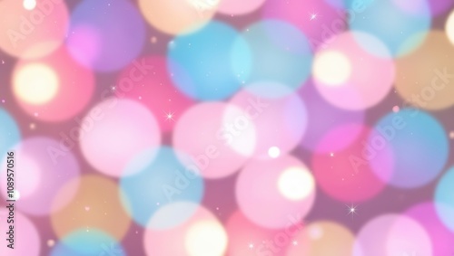 Dreamy pastel bokeh lights create a magical, whimsical atmosphere. Perfect for backgrounds, websites, or any design needing a touch of enchantment.