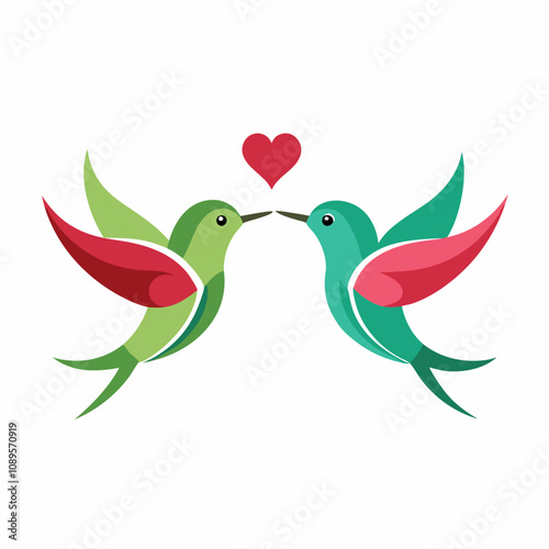 Lovebird Vector Art for Valentine's Day and Romantic Themes