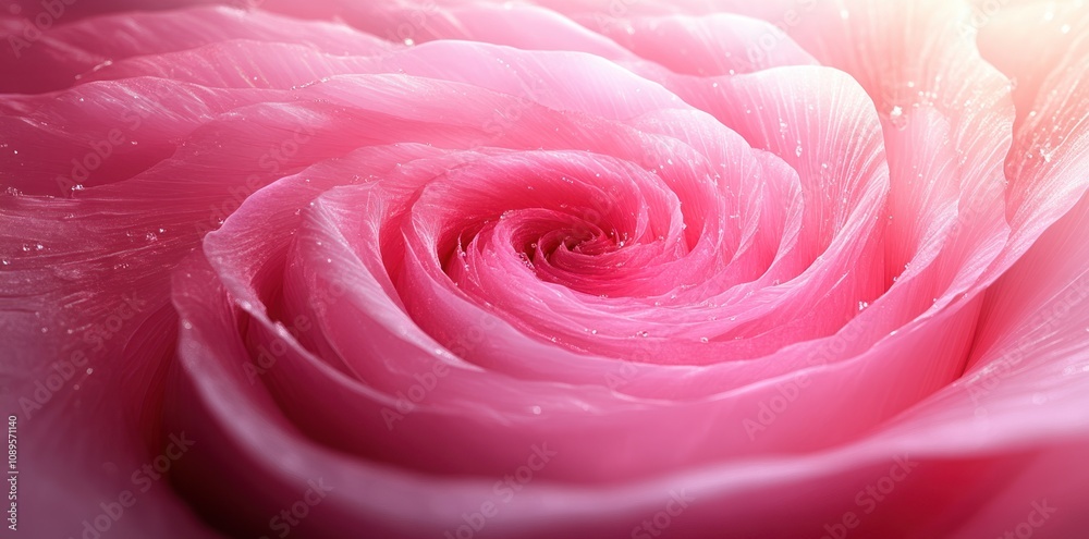 A Closeup View Of A Pink Rose In Bloom A Closeup View Of A Pink Rose In Bloom