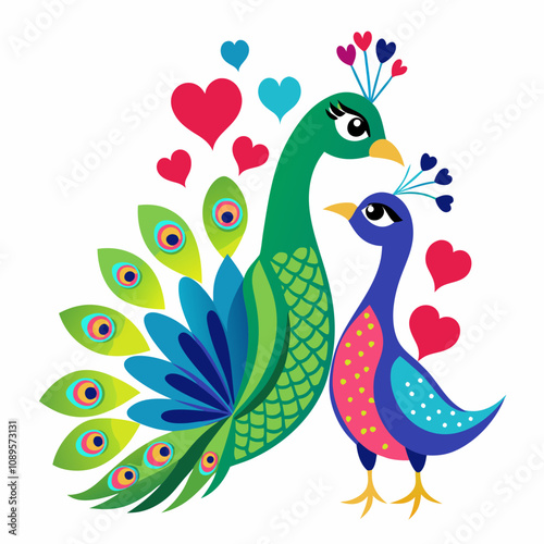 Lovebird Vector Art for Valentine's Day and Romantic Themes