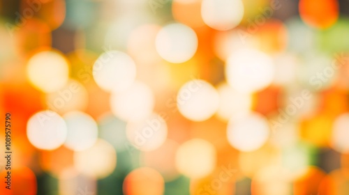 Abstract Orange Yellow White Bokeh Lights Background