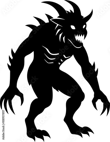  Halloween Deathclaw silhouette vector illustration art design.