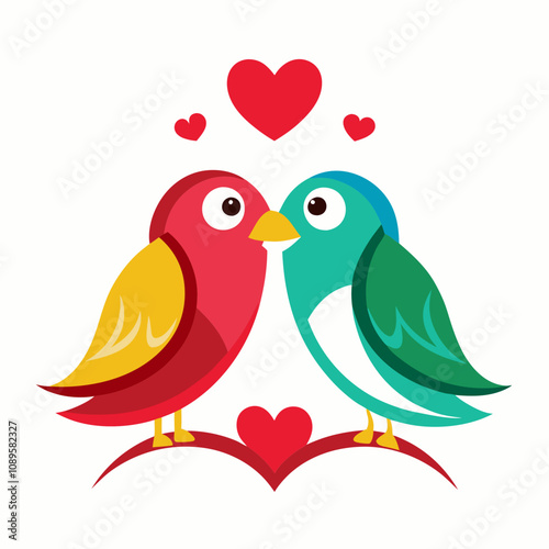 Lovebird Vector Art for Valentine's Day and Romantic Themes