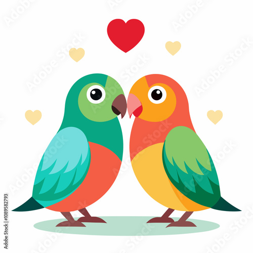 Lovebird Vector Art for Valentine's Day and Romantic Themes