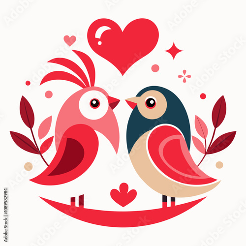 Lovebird Vector Art for Valentine's Day and Romantic Themes