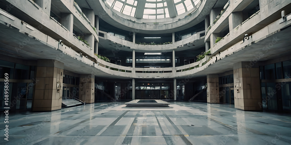 Obraz premium brutalist hospital building, created by generative ai