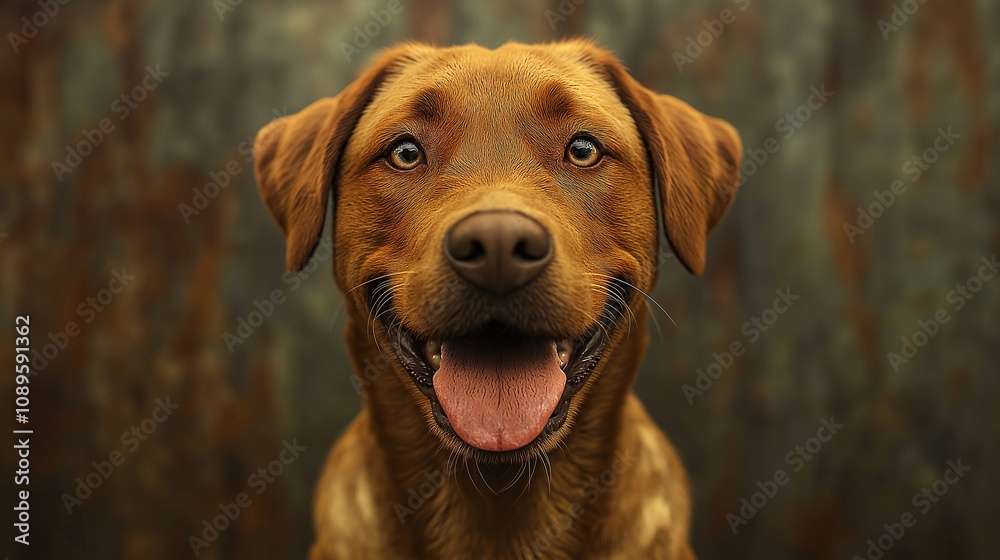 Happy Labrador Retriever with Big Smile.Generative ai illustration. Happy Labrador Retriever with Big Smile.Generative ai illustration.