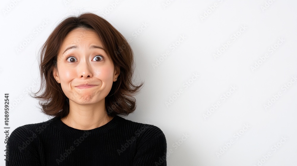 An angry Asian woman looking to the side with a frustrated expression, showcasing emotions of disappointment and irritation against a neutral background. An angry Asian woman looking to the side with a frustrated expression, showcasing emotions of disappointment and irritation against a neutral background.