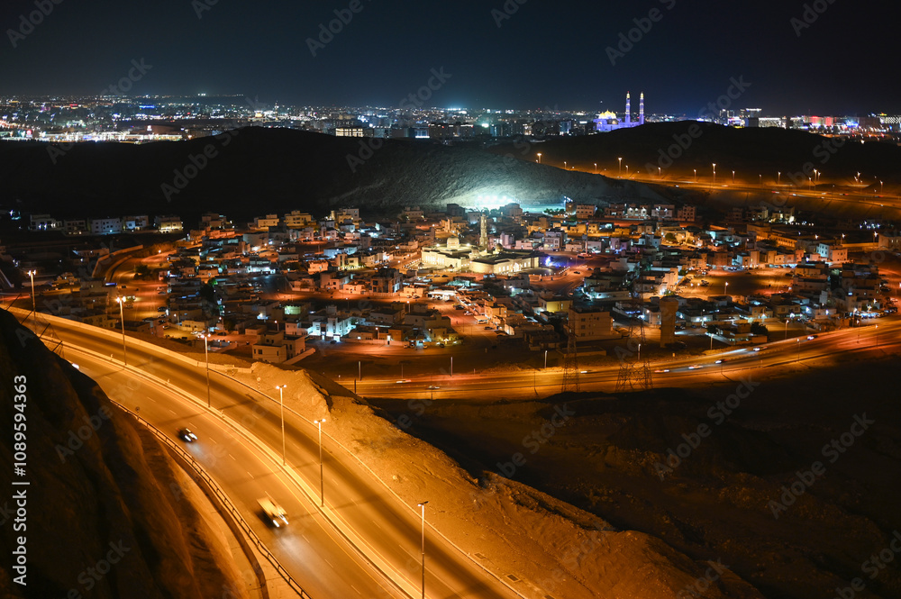 Fototapeta premium Panoramic night view of Muscat in Oman