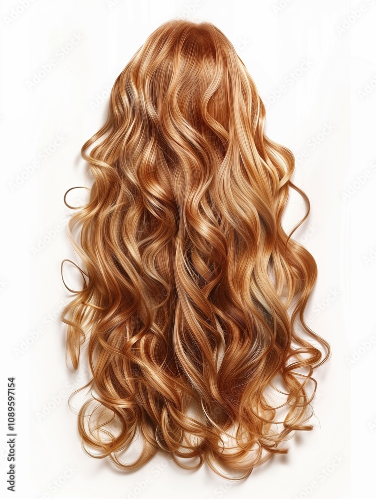 Fototapeta premium Realistic strands of hair on a white background.