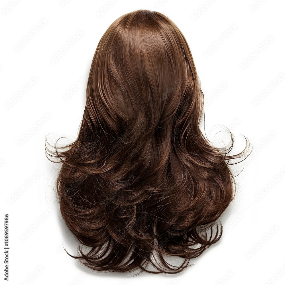 Naklejka premium Realistic strands of hair on a white background.