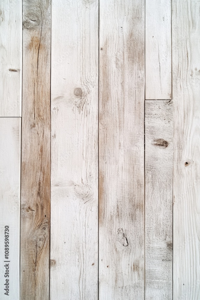 Fototapeta premium Close-up shot of a wooden floor with white paint, suitable for interior design and home decor projects