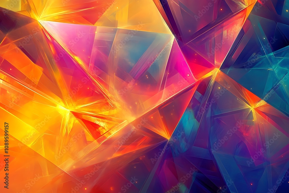 Abstract layers of glowing polygons and futuristic patterns Abstract layers of glowing polygons and futuristic patterns